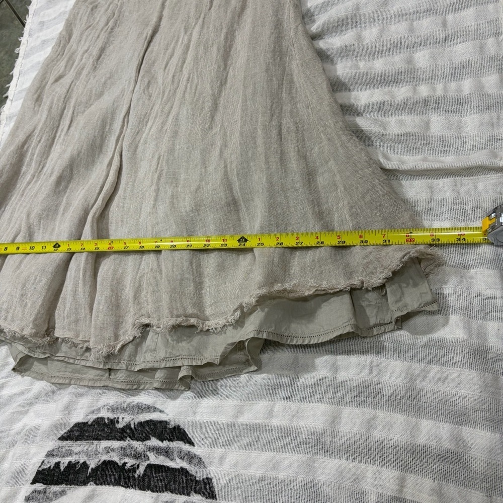 EILEEN FISHER 100% LINEN SEAMED SKIRT IN CLOVE 15” WAIST CASUAL COASTAL MINIMAL - Picture 9 of 9